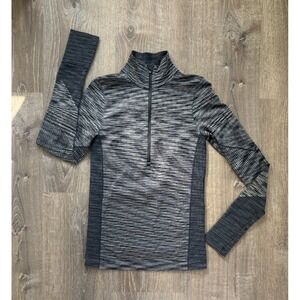 Athleta Long Sleeve‎ Mock Neck 1/2 Zip Pullover Top Navy Blue Size Extra Small